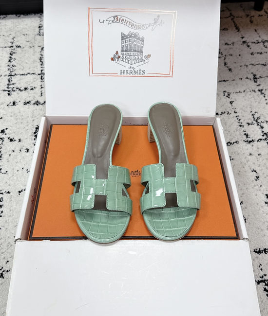 Hermes Embellished High Heel Slide Sandals Premium Quality