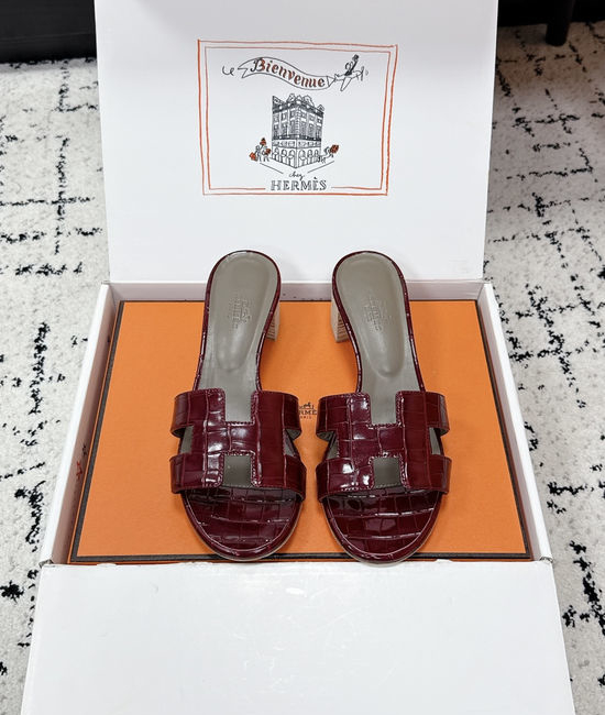 Hermes Embellished High Heel Slide Sandals Premium Quality