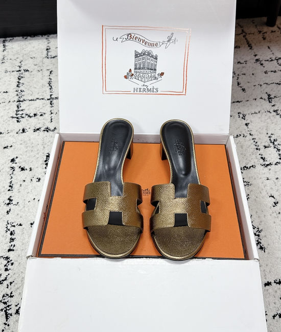 Hermes Embellished High Heel Slide Sandals Premium Quality