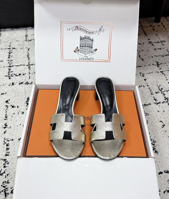 Hermes Embellished High Heel Slide Sandals Premium Quality