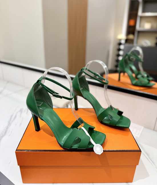 Hermes Classic 9cm Premium Leather Comfortable Pumps