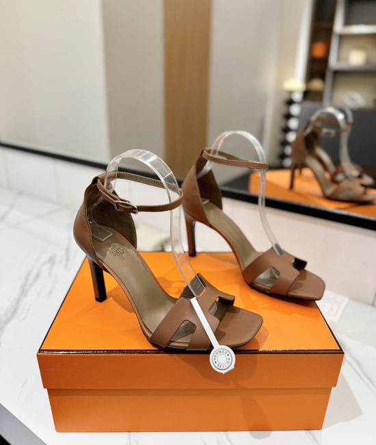 Hermes Classic 9cm Premium Leather Comfortable Pumps