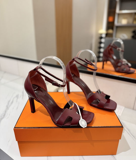 Hermes Classic 9cm Premium Leather Comfortable Pumps