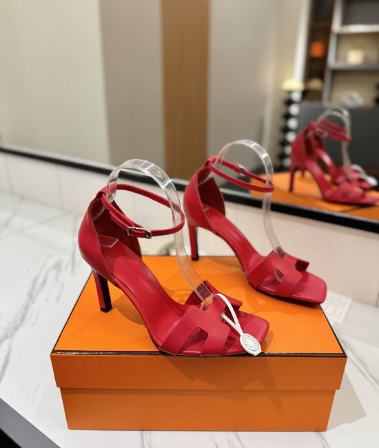 Hermes Classic 9cm Premium Leather Comfortable Pumps