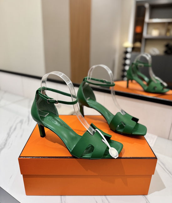 Hermes Classic 6.5cm Premium Leather Comfortable Pumps