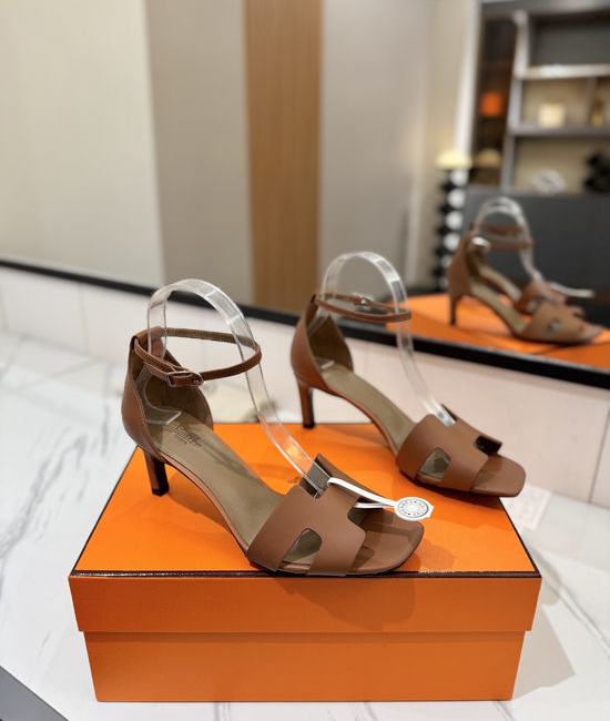 Hermes Classic 6.5cm Premium Leather Comfortable Pumps