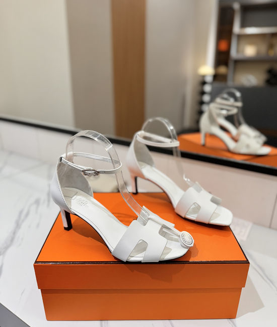 Hermes Classic 6.5cm Premium Leather Comfortable Pumps
