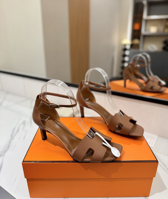 Hermes Classic 6.5cm Premium Leather Comfortable Pumps