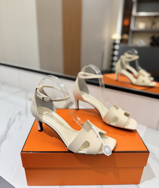 Hermes Classic 6.5cm Premium Leather Comfortable Pumps