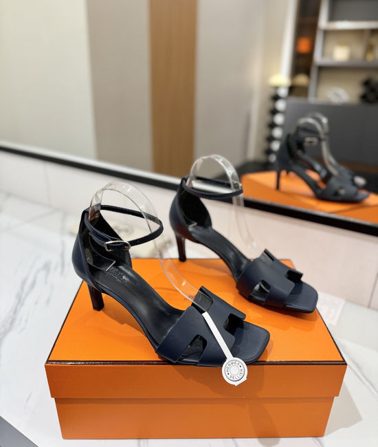 Hermes Classic 6.5cm Premium Leather Comfortable Pumps