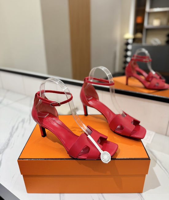 Hermes Classic 6.5cm Premium Leather Comfortable Pumps