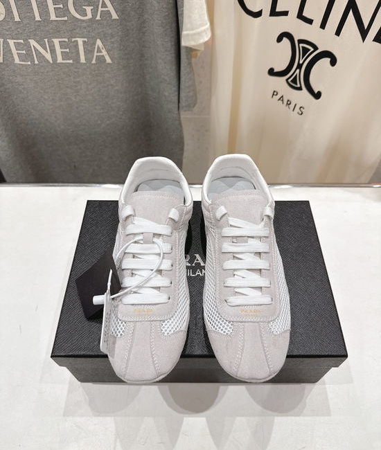 Prada Breathable Mesh Suede Comfortable Casual Sneakers