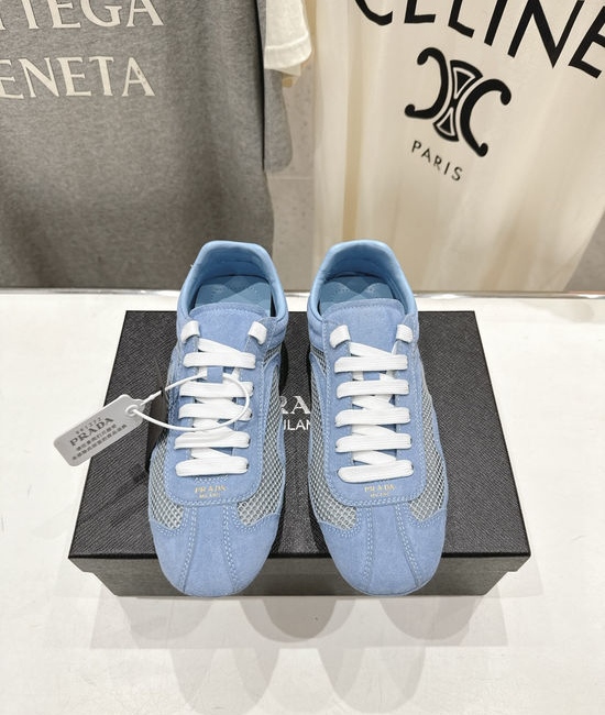 Prada Breathable Mesh Suede Comfortable Casual Sneakers