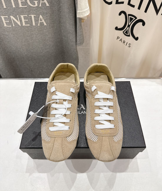 Prada Breathable Mesh Suede Comfortable Casual Sneakers