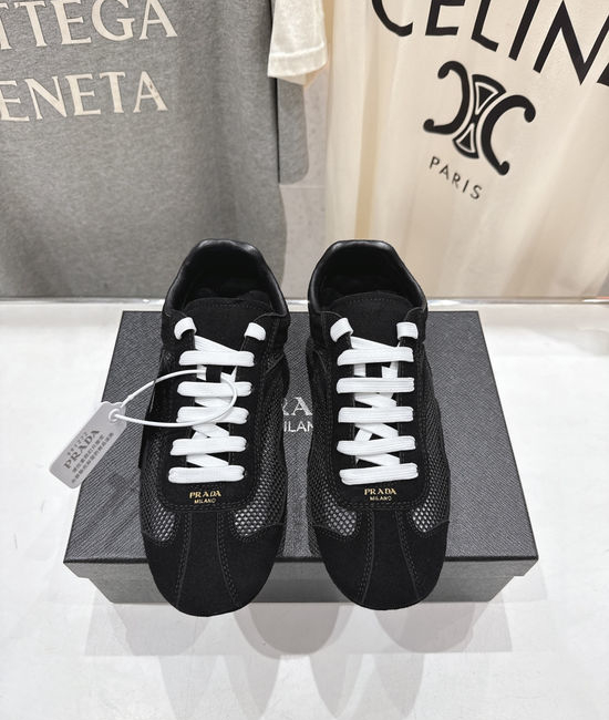 Prada Breathable Mesh Suede Comfortable Casual Sneakers