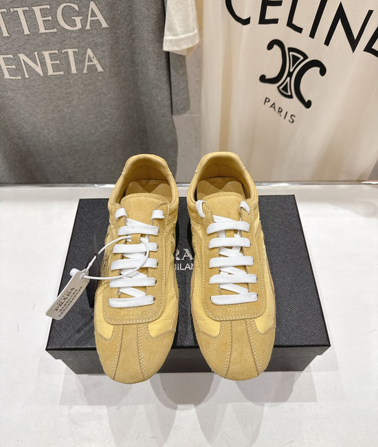 Prada Suede Upper Non Slip Lace Up Casual Sneakers