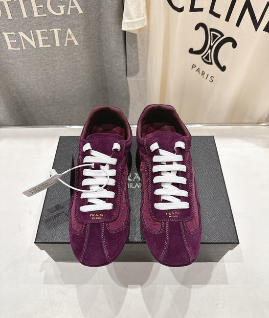 Prada Suede Upper Non Slip Lace Up Casual Sneakers