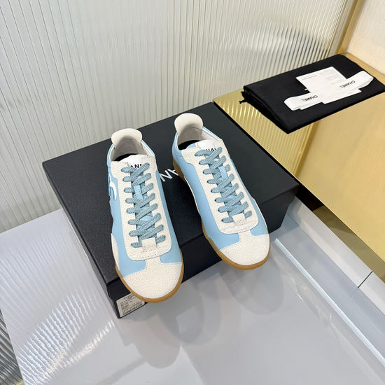 Chanel Elevated Sole Panda Color Leather Sneakers