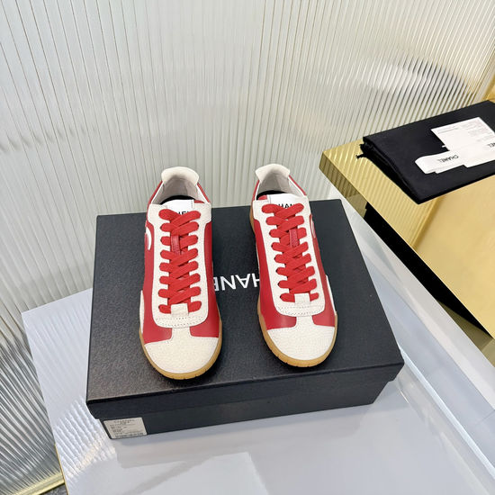 Chanel Elevated Sole Panda Color Leather Sneakers