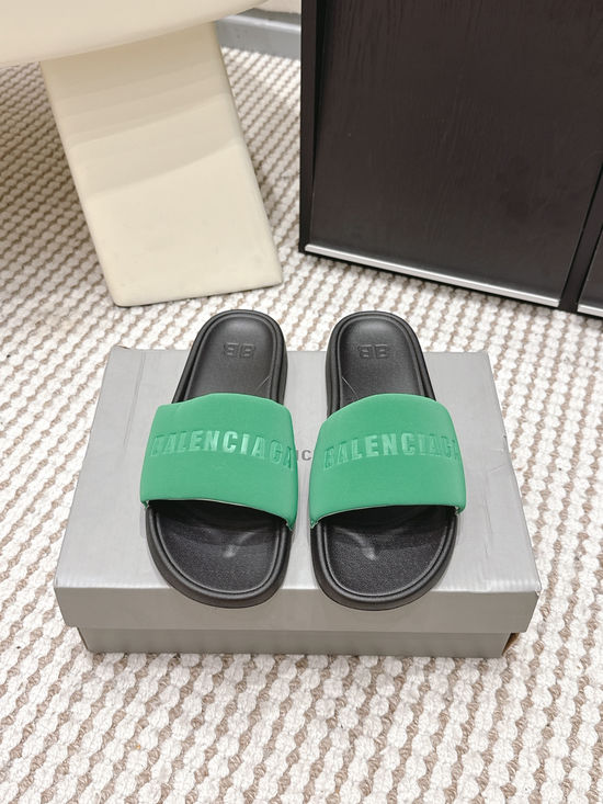 Balenciaga All-black Non-slip Comfortable Casual Outdoor Slides