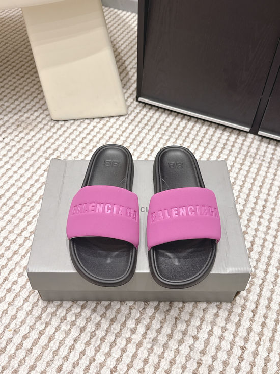 Balenciaga Rubber Sole Soft Fabric Upper Casual Slip-on Slides