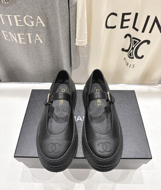 Chanel Chunky Sole Round Toe Leather Mary Jane Shoes