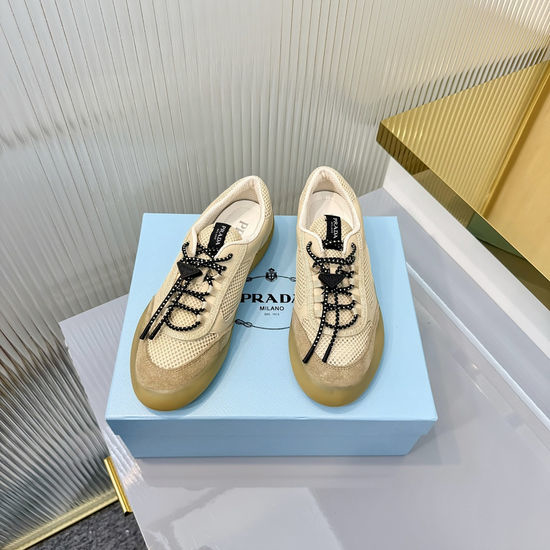 Prada Vintage Printed Canvas Thick Sole Casual Sneakers