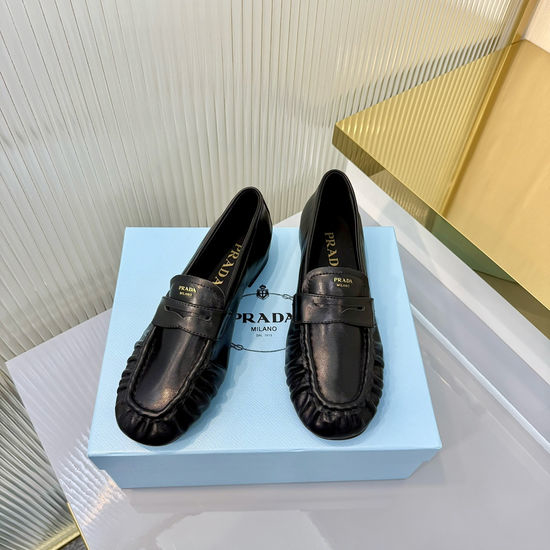 Prada Triangle Logo Mule Slip On Loafer Slides
