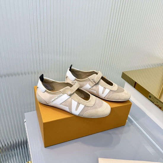 Louis Vuitton Mixed Material Ballet Style Comfortable Casual Sneakers