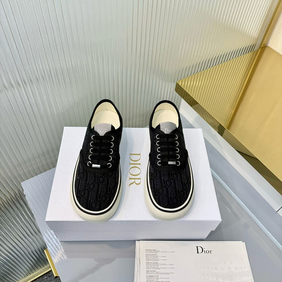 Christian Dior Vintage Printed Canvas Lace-up Casual Sneakers