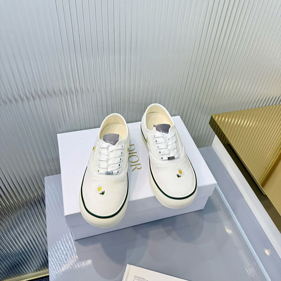 Christian Dior Vintage Printed Canvas Lace-up Casual Sneakers