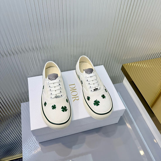 Christian Dior Vintage Printed Canvas Lace-up Casual Sneakers