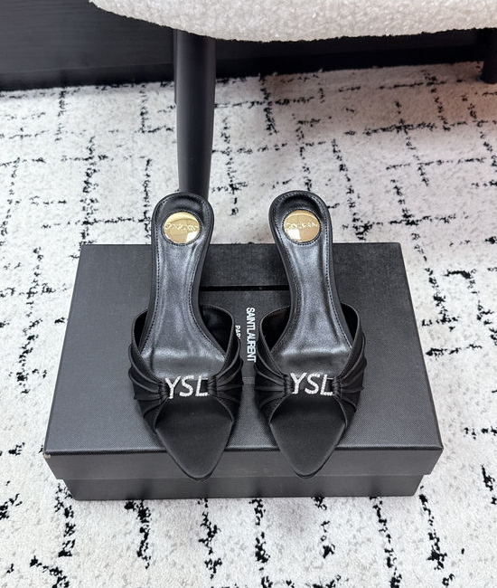 Yves Saint Laurent YSL Square Toe Lace Up High Heel Sandals Premium Leather Shoes