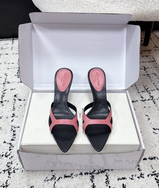 Yves Saint Laurent YSL Pointed Toe Thin Strap High Heel Mules