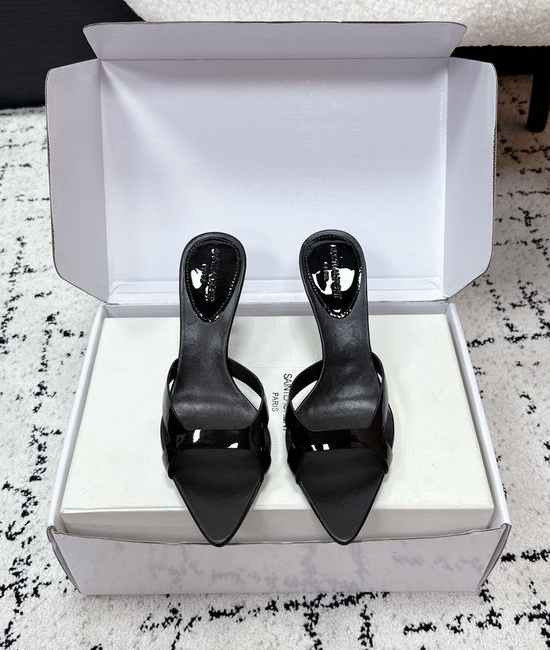 Yves Saint Laurent YSL Pointed Toe Thin Strap High Heel Mules