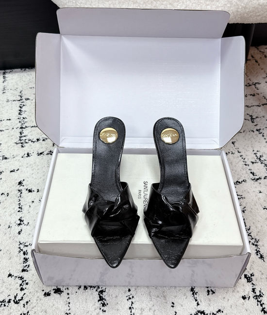 Yves Saint Laurent YSL Pointed Toe Knotted Stiletto Mule Shoes