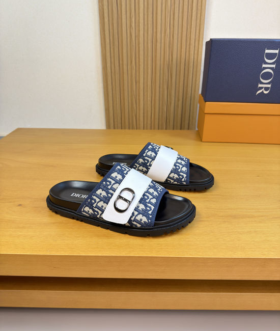 Christian Dior CD Premium Casual Slides with Metal Decor Non-Slip Sole