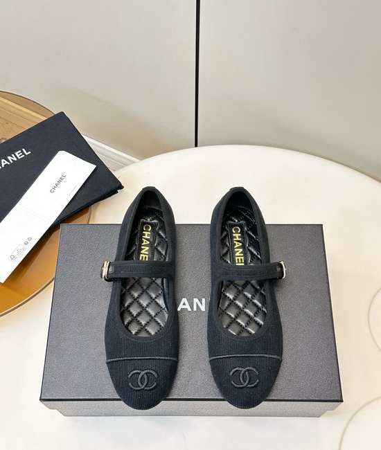 Chanel Retro Mary Jane Flats with Embroidery and Adjustable Strap