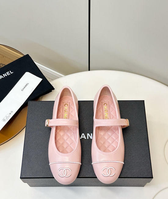 Chanel Retro Mary Jane Flats with Embroidery and Adjustable Strap