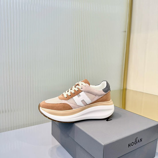 Hogan Leather Thick Sole Comfortable Casual Sneakers