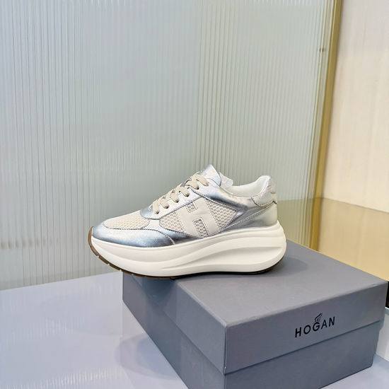 Hogan Leather Thick Sole Comfortable Casual Sneakers