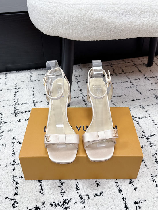 Louis Vuitton Square Toe Stiletto High Heel Slide Sandals