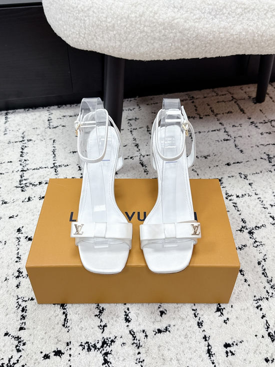 Louis Vuitton Square Toe Stiletto High Heel Slide Sandals