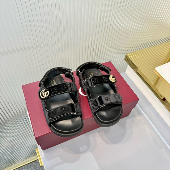 Gucci Adjustable Strap Casual Slide Sandals with Hardware