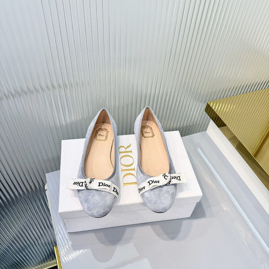 Christian Dior Premium Ribbon Embellished Loafers with Embroidery