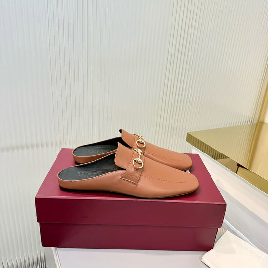 Gucci Classic Buckle Decor Canvas Mules Soft Lining Comfortable Casual Flat Shoes