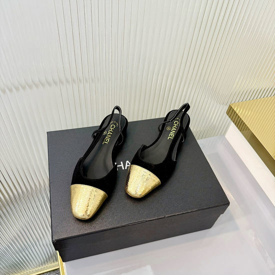 Chanel Elegant Slingback Flat Soft Leather Casual Shoes