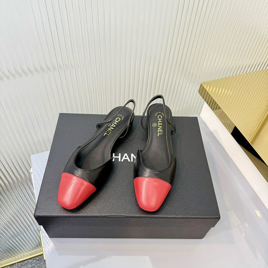 Chanel Elegant Slingback Flat Soft Leather Casual Shoes