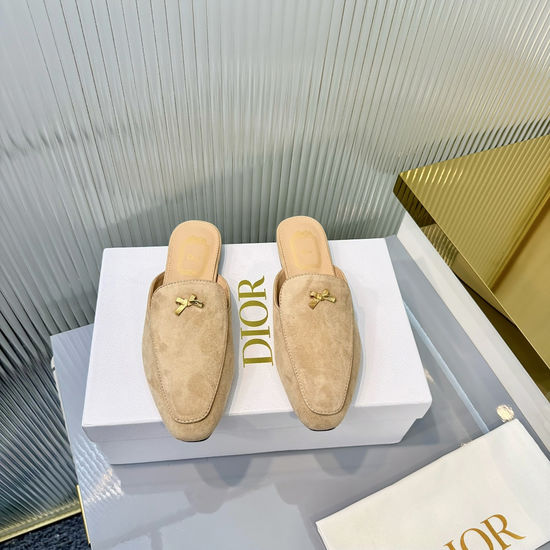 Christian Dior Casual Flat Slides Soft Comfortable Versatile Daily Footwear