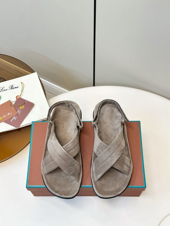 Loro Piana Cross Strap Flat Thong Sandals With Adjustable Closure